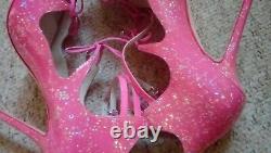 Very rare limited edition neon pink glitter Sophia Webster heels 40 7 vgc