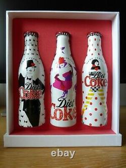 Very rare new limited edition Marc Jacobs Diet Coke set of 3 aluminium bottles