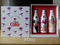 Very rare new limited edition Marc Jacobs Diet Coke set of 3 aluminium bottles