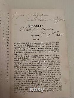 Villette by Currer Bell (Charlotte Bronte). Second edition, 1855. Very rare