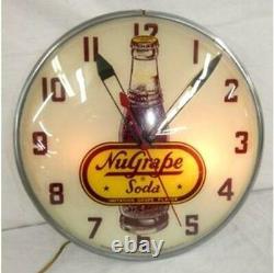 Vintage 1950s SWIHART / Pam Very Rare 1st Version NU GRAPE Lighted Bubble Clock