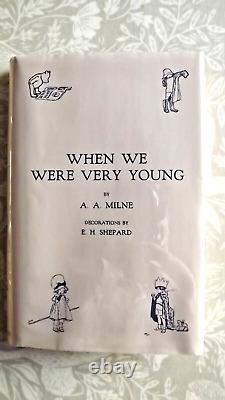 When We Were Very Young 1924 1st Edition 2nd print dust jacket & rare flyer