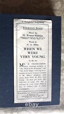 When We Were Very Young 1924 1st Edition 2nd print dust jacket & rare flyer