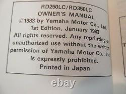YAMAHA RD250LC RD350LC2 31K GENUINE OWNERS MANUAL VERY RARE 1st EDITION NOT COPY