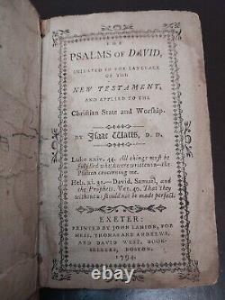 1794- Psaumes et Hymnes édition de poche de la Bible par Isaac Watts TRÈS RARE