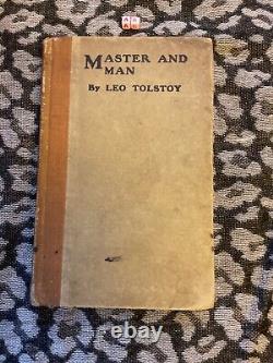 1895 1ère édition Maître et homme par le comte Léon Tolstoï HB, TRÈS RARE AVEC DES SIGNATURES