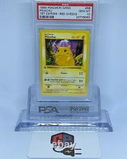 1999 1ère Édition Pokémon Pikachu Red Joues Psa 10 (très Rare)