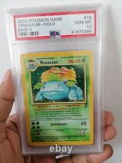 2000 Ensemble De Base Pokemon Venusaur 2 3/130 Holo Card Psa 10 Gem Mint- Très Faible Pop