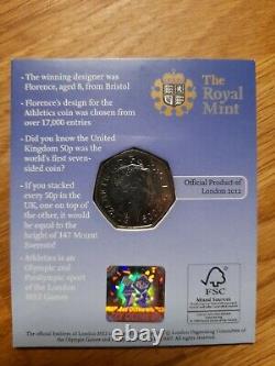 2009 Blue Peter 50p Londres 2012 Jeux Olympiques Winners Edition Very Rare Bunc