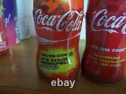 3 Coca Cola Edition Limitée Bouteilles En Verre Coupe Du Monde Fifa 2006 Allemagne Très Rare