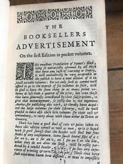 6 Volumes De Pocket Première Édition Pop De Homer's Iliad Imprimé 1718 & 1729 Very Rare