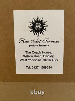 ANGIE LEWIN Floral WOODCUT TRÈS RARE ÉDITION ANTIQUE 6/10 IMPRIMÉ ENCADRÉ