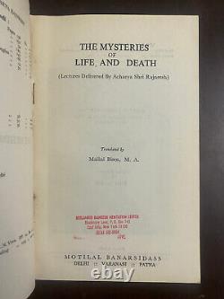 Acharya Rajneesh / Les Mysteries De La Vie Et De La Mort 1ère Edition 1971 Très Rare