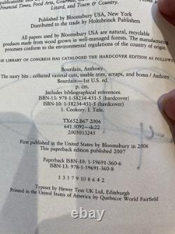 Anthony Bourdain signé édition américaine originale broché The Nasty Bits très rare