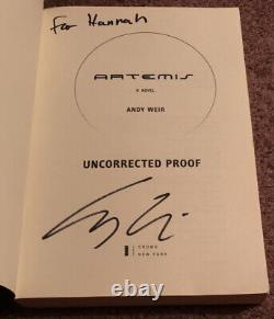 Artemis signé par Andy Weir Épreuve non corrigée Édition de lecture en avant-première TRÈS RARE