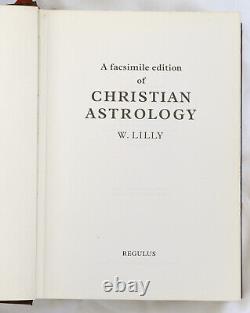 Astrologie chrétienne par William Lilly, 3e édition 1985, relié, TRÈS RARE