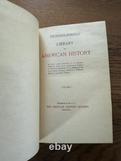 Bibliothèque de l'Histoire Américaine Vol 1 John Ridpath 1900 Édition Très Rare