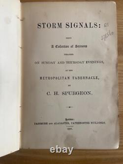 C. H. Spurgeon, Signaux de Tempête, Édition Très Rare 1ère Édition 1885