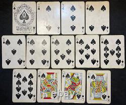 C1900 Cartes De Jeu Anciennes Très Rare 1ère Édition Poker Deck 52/52 Boîte De Basse Qualité