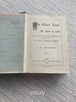 Carnet de chèques de la Banque de la Foi, C H Spurgeon, Première édition 1888, Très rare