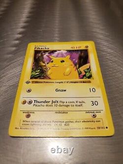 Carte Pokemon 1ère Édition 1999 Pikachu Sans Ombre 58/102 Très Rare