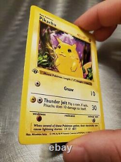 Carte Pokemon 1ère Édition 1999 Pikachu Sans Ombre 58/102 Très Rare