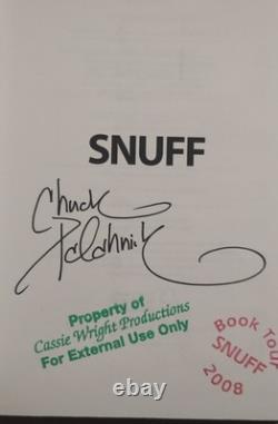 Chuck Palahniuk Signé Snuff 1re édition relié reliure d’origine très rare