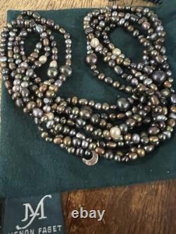 Collier Twilight en perles d’eau douce, édition limitée Mignon Faget, très rare, 72 po