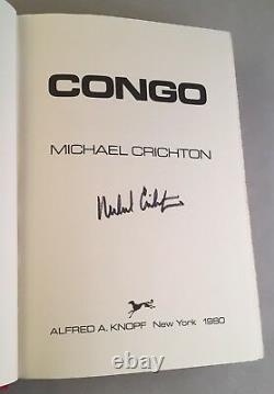 Congo-michael Crichton-signed! -true Première Édition / 1ère Édition - 1980-very Rare