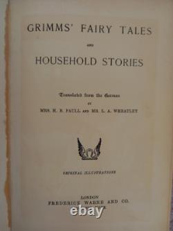 Contes de fées et histoires de ménage des frères Grimm. Édition très rare et illustrée 1901