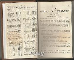 Cricket Wisden Très Rare Cricketers' Almanack 81e Édition Pour 1944
