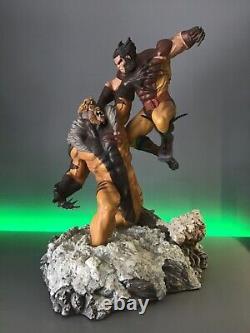 Diorama très rare X-Men, Wolverine contre Sabretooth version exclusive par Sideshow