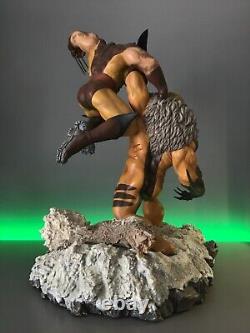 Diorama très rare X-Men, Wolverine contre Sabretooth version exclusive par Sideshow