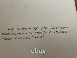 ÉDITION LIMITÉE TRÈS RARE - Ballades britanniques populaires par R Brimley Johnson 1894