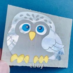 ENSEMBLE TRÈS RARE Comprenant des autocollants de hibou Sandylion en première édition Mylar et Fuzzy