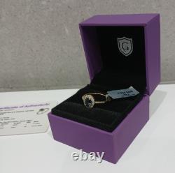 Édition Limitée Très Rares Bague en Or 18k avec Grenat à Changement de Couleur et Diamant Taille 7