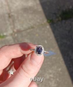 Édition Limitée Très Rares Bague en Or 18k avec Grenat à Changement de Couleur et Diamant Taille 7