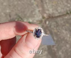 Édition Limitée Très Rares Bague en Or 18k avec Grenat à Changement de Couleur et Diamant Taille 7