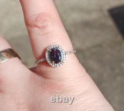 Édition Limitée Très Rares Bague en Or 18k avec Grenat à Changement de Couleur et Diamant Taille 7