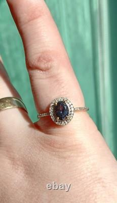 Édition Limitée Très Rares Bague en Or 18k avec Grenat à Changement de Couleur et Diamant Taille 7