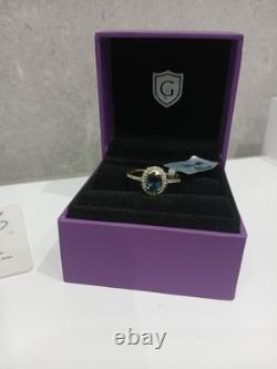 Édition Limitée Très Rares Bague en Or 18k avec Grenat à Changement de Couleur et Diamant Taille 7