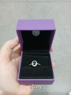 Édition Limitée Très Rares Bague en Or 18k avec Grenat à Changement de Couleur et Diamant Taille 7