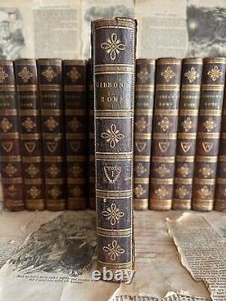 Edward Gibbon's History Of Rome 12 Volumes 1802 Leather Maps Très Rare Early Vgc