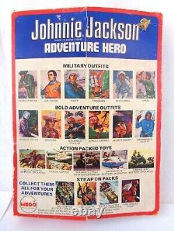 Figurine d'action Vintage Mego Johnnie Jackson des années 1970, variante UK, très rare, dans sa boîte.