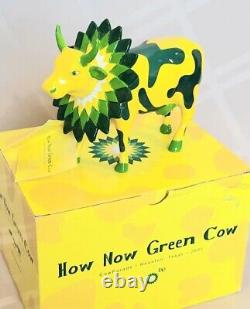 Figurine de la CowParade très rare Comment maintenant Vache verte Édition limitée BP #7247 Houston 2001