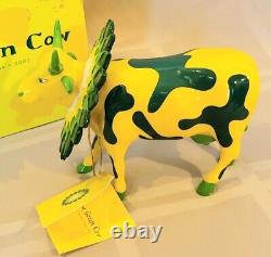 Figurine de la CowParade très rare Comment maintenant Vache verte Édition limitée BP #7247 Houston 2001