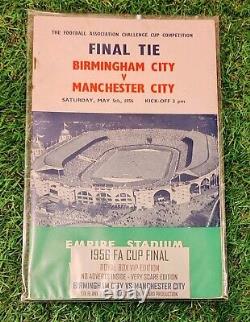 Finale de la FA Cup 1956 Édition de la Boîte Royale Manchester City contre Birmingham City Très Rare