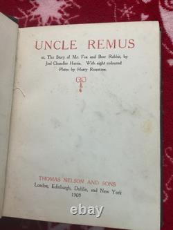 Folklore des enfants Joel Chandler Harris Oncle Remus 1908 ÉDITION TRÈS RARE