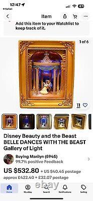 Galerie de lumière Disney - Belle et la Bête dansant. Édition très rare limitée.