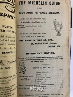 Guide Michelin 1ère Édition Îles Britanniques 1911 Très Rare Bon État Collectionneurs